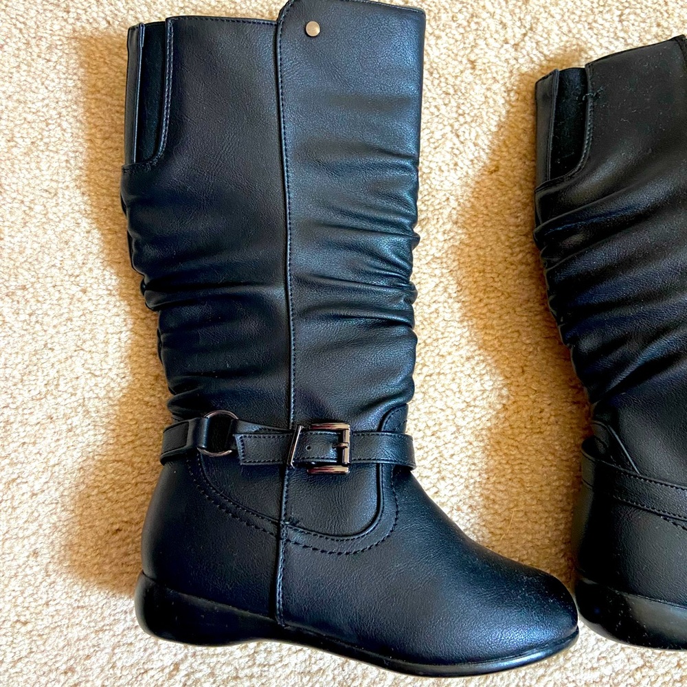 Dominique Nicole brand boots- black- NWOT- never worn- size 12 toddler girls